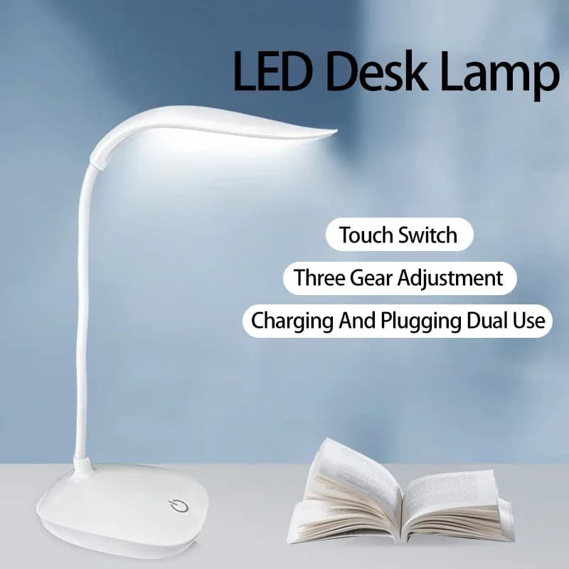 Lampada da lettura a LED Lampada da scrivania portatile Lampada da tavolo con ricarica USB Touch Dimming Impara la protezione degli occhi Luce Illuminazione per ufficio