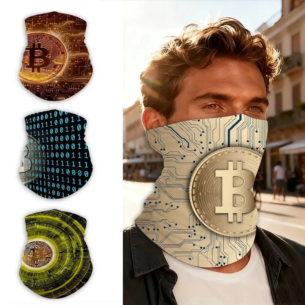 Trends Bitcoin Warm windproof multifunctional face mask breathable neck gaiter for outdoor travel and adventures