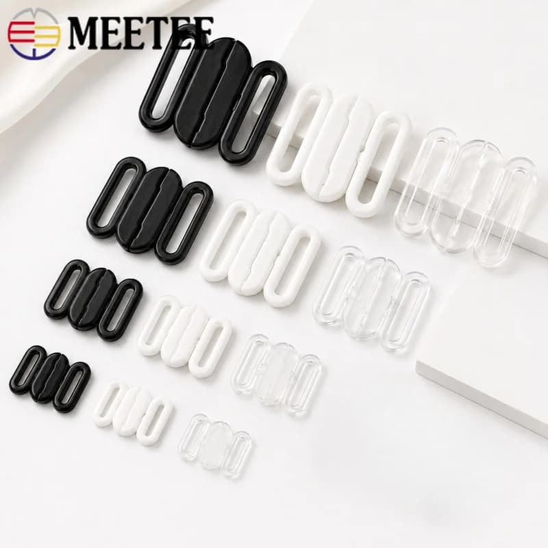 100/150Pcs 10-20mm Plastic Bra Clip Buckles Bikini Strap Adjuster Hook Underwear Swimwear Closure Snap DIY Sewing Accessories