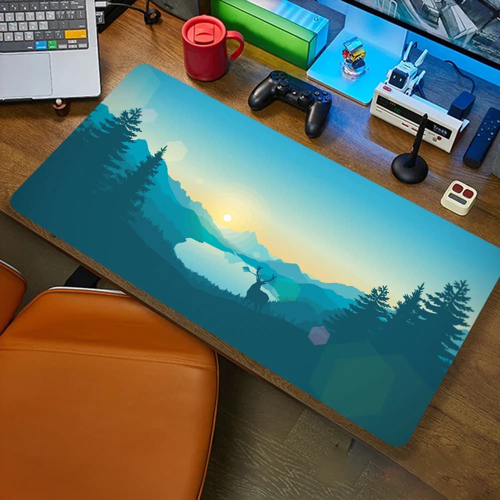 Firewatch Forest HD Print Mousepad Computer Office Game Table Mats XXL gomma antiscivolo tastiera da gioco pad lunghi da scrivania