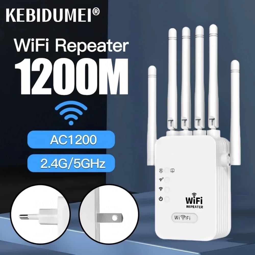 Ripetitore WiFi wireless 1200Mbps Estensore di portata WIFI Ripetitore di segnale WiFi 2.4G 5G Amplificatore WiFi di rete dual-band Router WPS