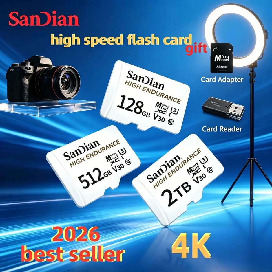 [Brand+] Original New Micro White SD TF Card High Speed Storage Memory Card For Dash Cam Drone Digital Camera Smartphone