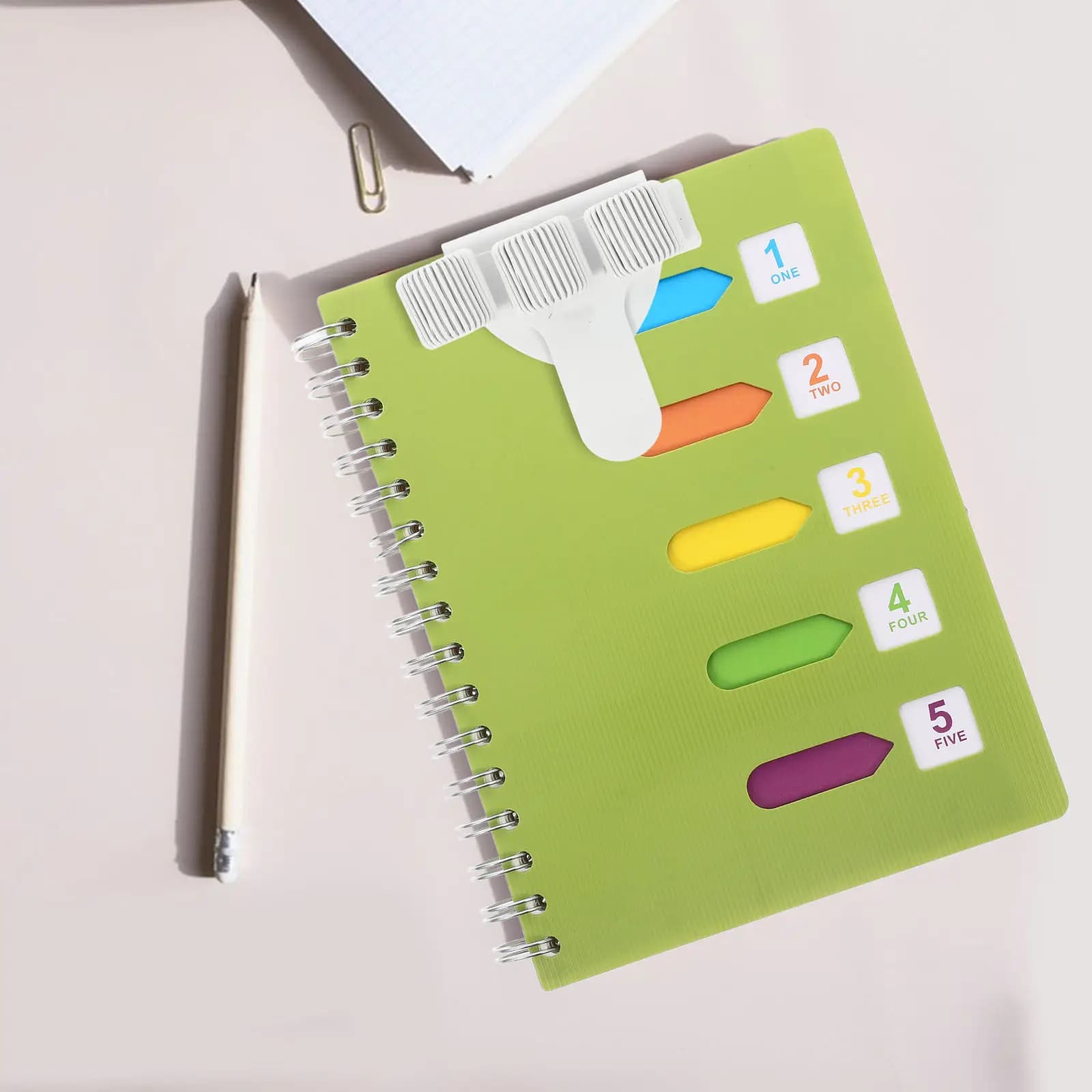 Spring Loop Pen Holder with 3 Loops for Notebook Clipboard Journal Planner Iron Portable Document Organizer Office School Use