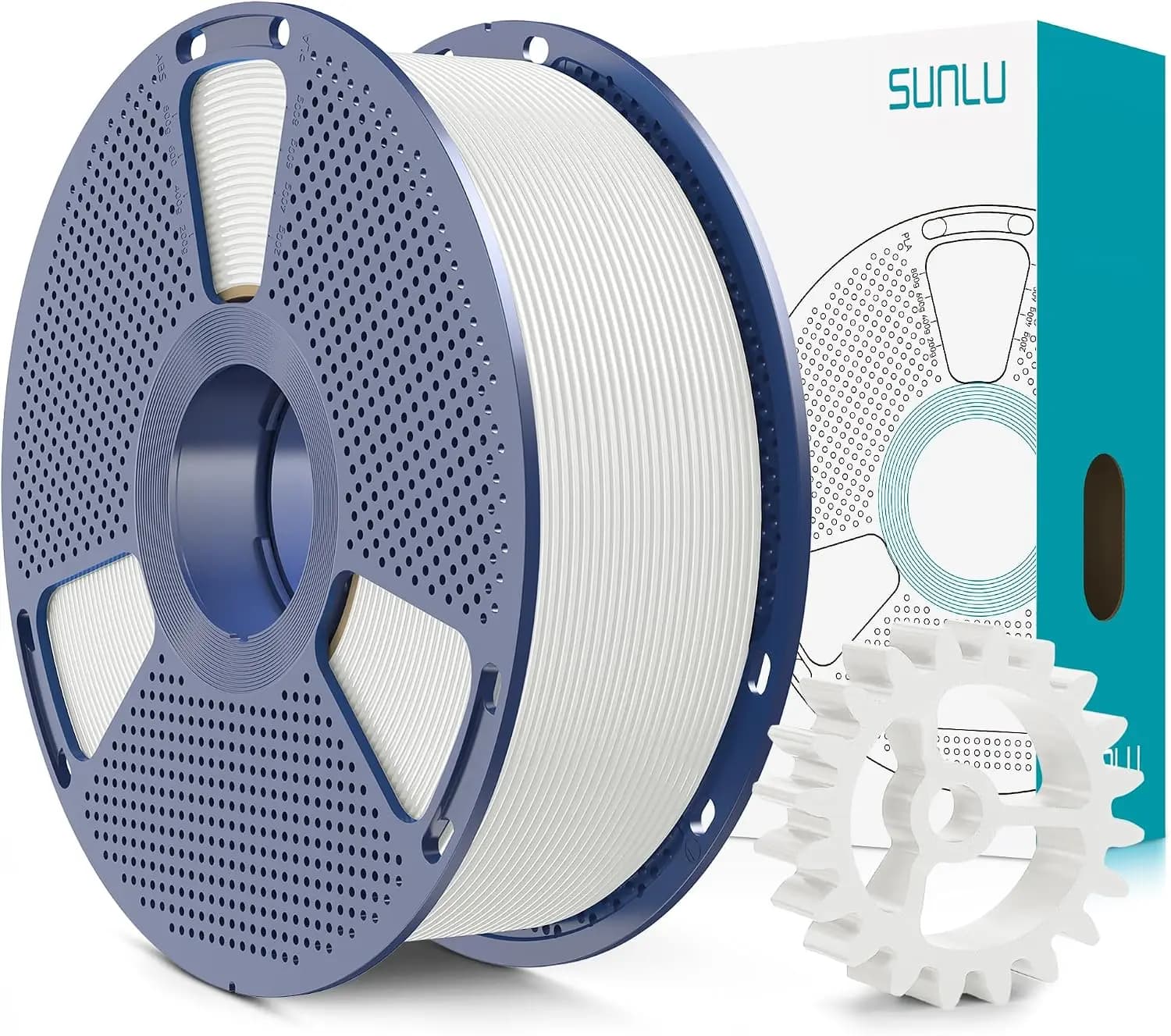 Upgrade PLA+ 2.0 3D Printer Filament 1.75mm, Tougher & Stronger, Neatly Wound, Dimensional Accuracy +/-0.02mm, 1KG Spool, White
