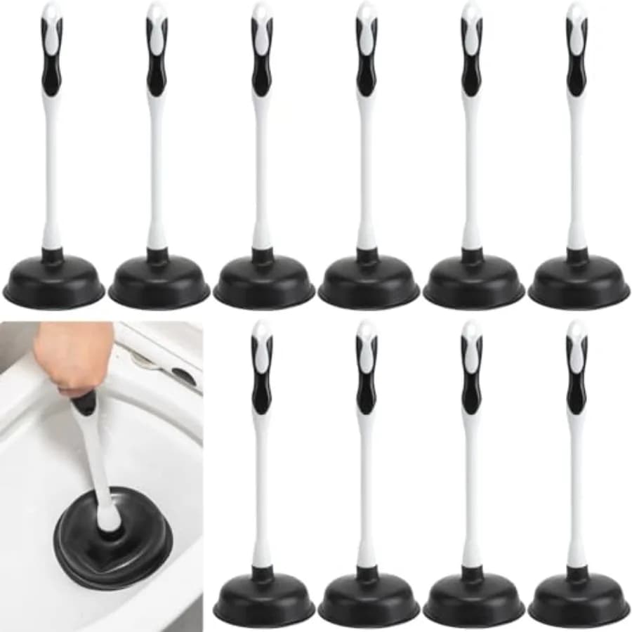Uiifan Set di Sturalavandini con Manico in Plastica 16.54 x 5.71 Pollici, Spazzole in Gomma per la Pulizia degli Scarichi del Bagno