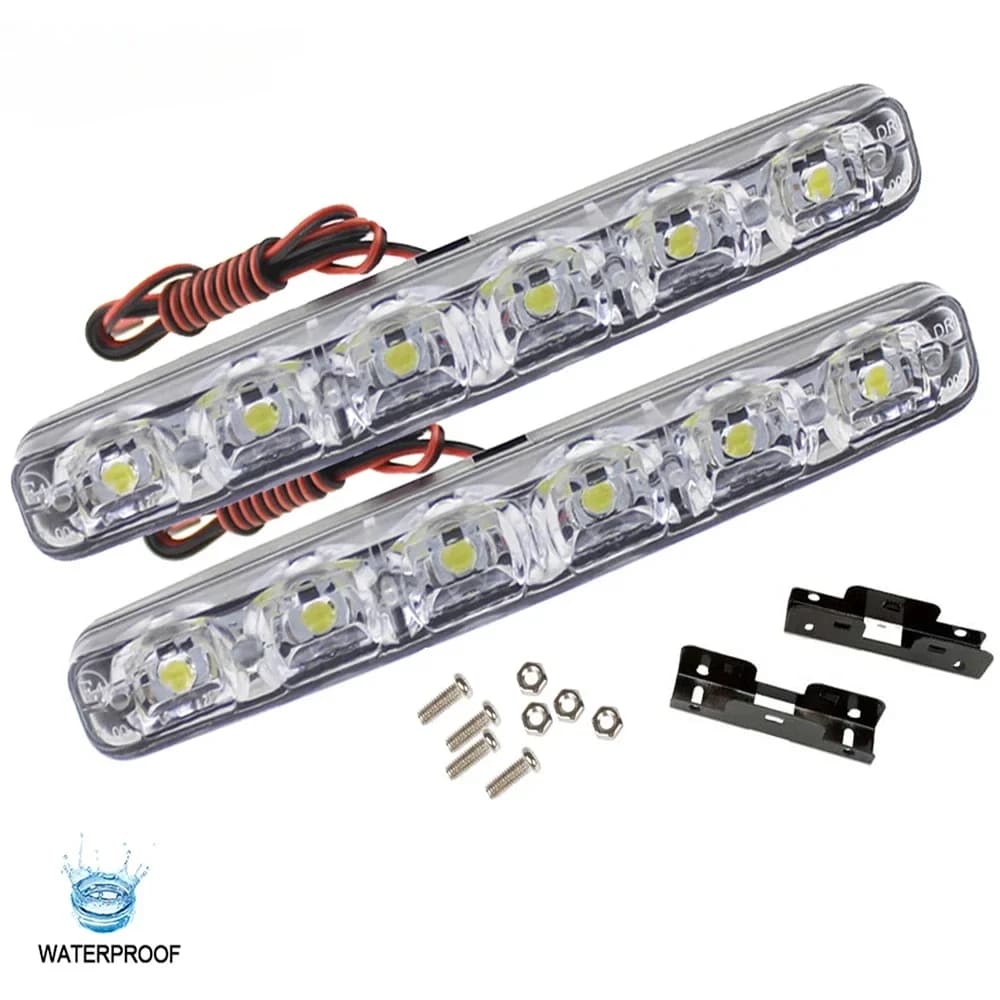 2 pezzi auto luce di marcia diurna luce diurna lampada per styling auto DRL 6 luci impermeabili a LED fendinebbia 6000K lampadina per auto 12V