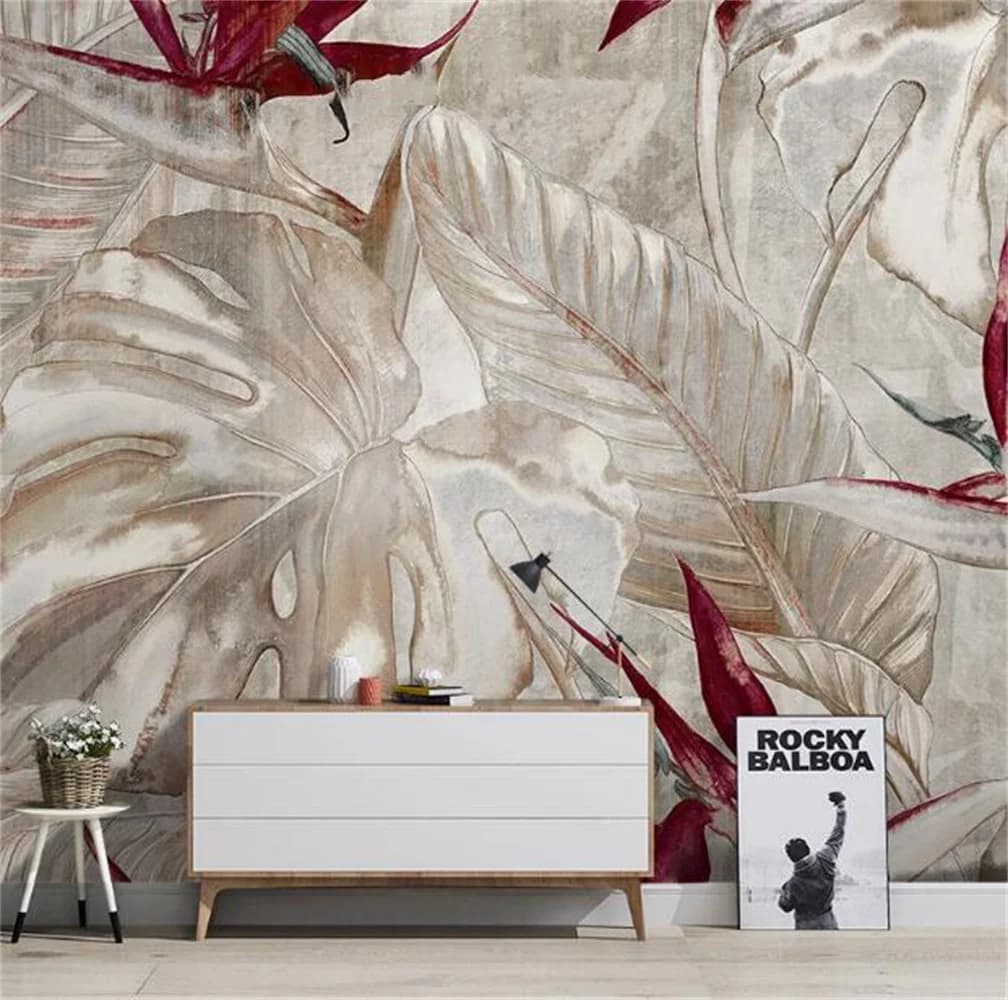 Americano retrò murale dipinto a mano tartaruga indietro bambù muro di stoffa TV sfondo muro soggiorno camera da letto carta da parati del sud-est asiatico