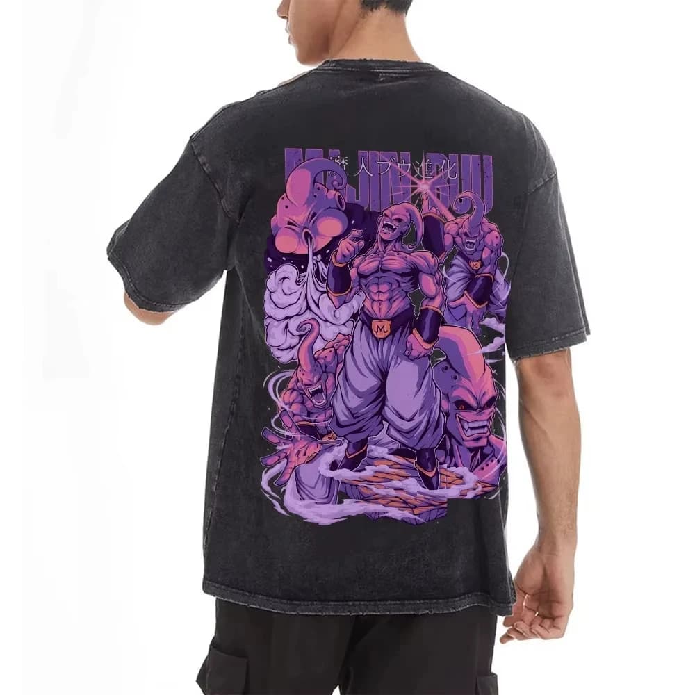 2026 Dragon Ball Printed Short Sleeve T-Shirt Casual Wear Men's Street Clothing Men's T-Shirt Washed and Old Comfortable Pop