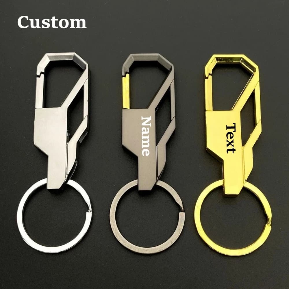 Portachiavi Personalizzato in Metallo per Auto e Moto, Regalo Creativo per Eventi, Anello Portachiavi con Logo Inciso al Laser, Regalo Fai-da-Te