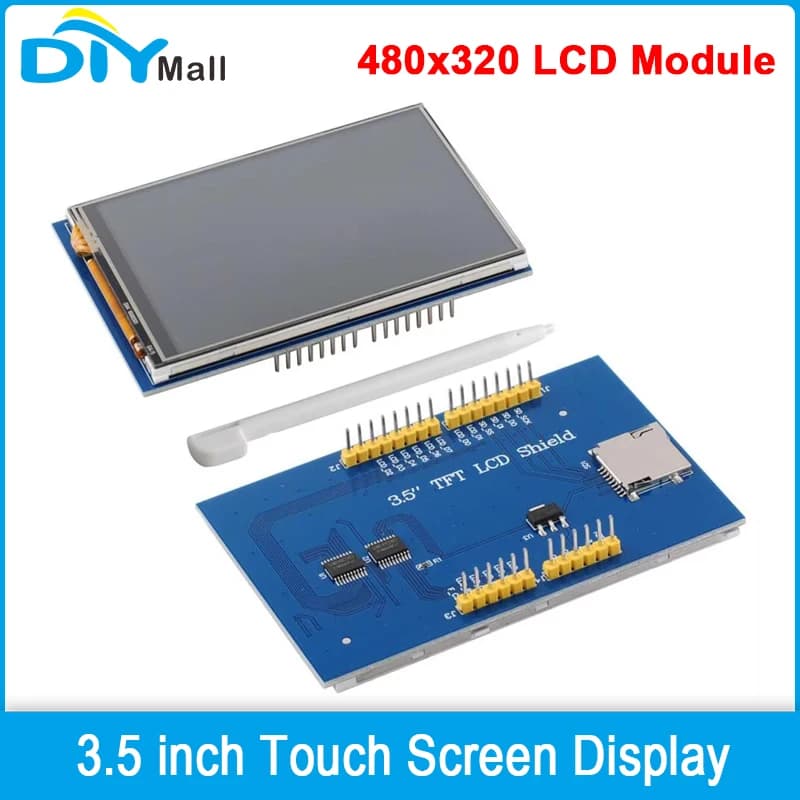 Display touch screen da 3,5 pollici TFT Modulo LCD da 3,5" 480x320 per Raspberry Pi per Arduino Mega2560 ESP32 MAR3501