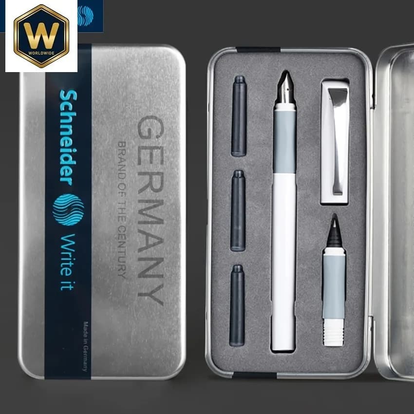 Schneider BK600 Fountain & Ballpoint Pen Set Iridium Nib for Student Calligraphy Practice Business Office Signature Gift Box