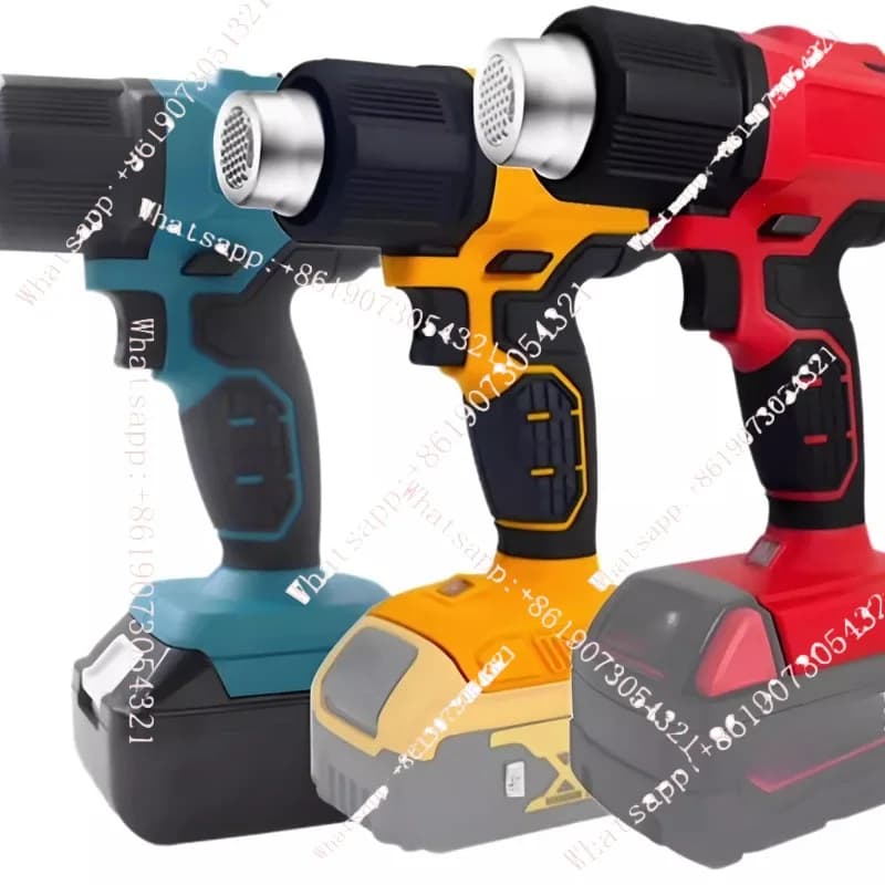 Pistola termica digitale con controllo della temperatura, display digitale, senza fili, per pellicole auto, adatta per Makita, Miwochi, Dewei