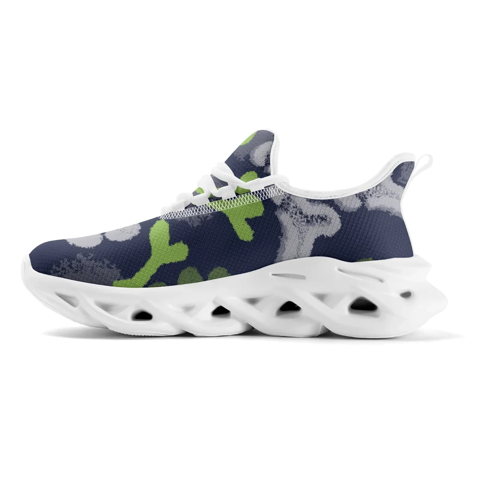 Sneakers casual con stampa di ossa e zampe per uomo, donna e adolescente, scarpe leggere da passeggio e corsa, calzature in rete con lacci EUR36-48
