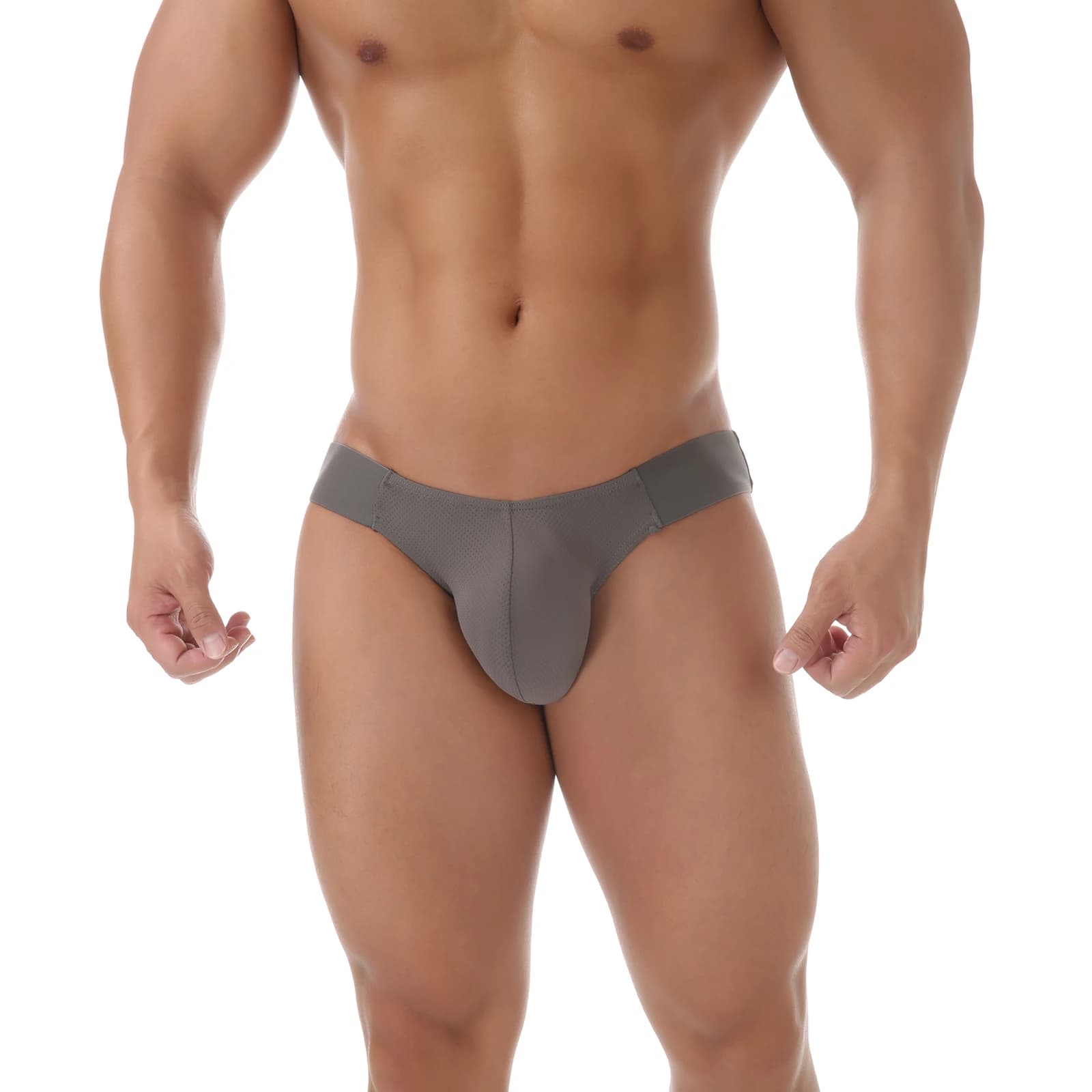 Mutande sportive in rete da uomo Ultra-sottili traspiranti da corsa Fitness Biancheria intima elastica Slip sexy con custodia rigonfia Sollevamento del sedere