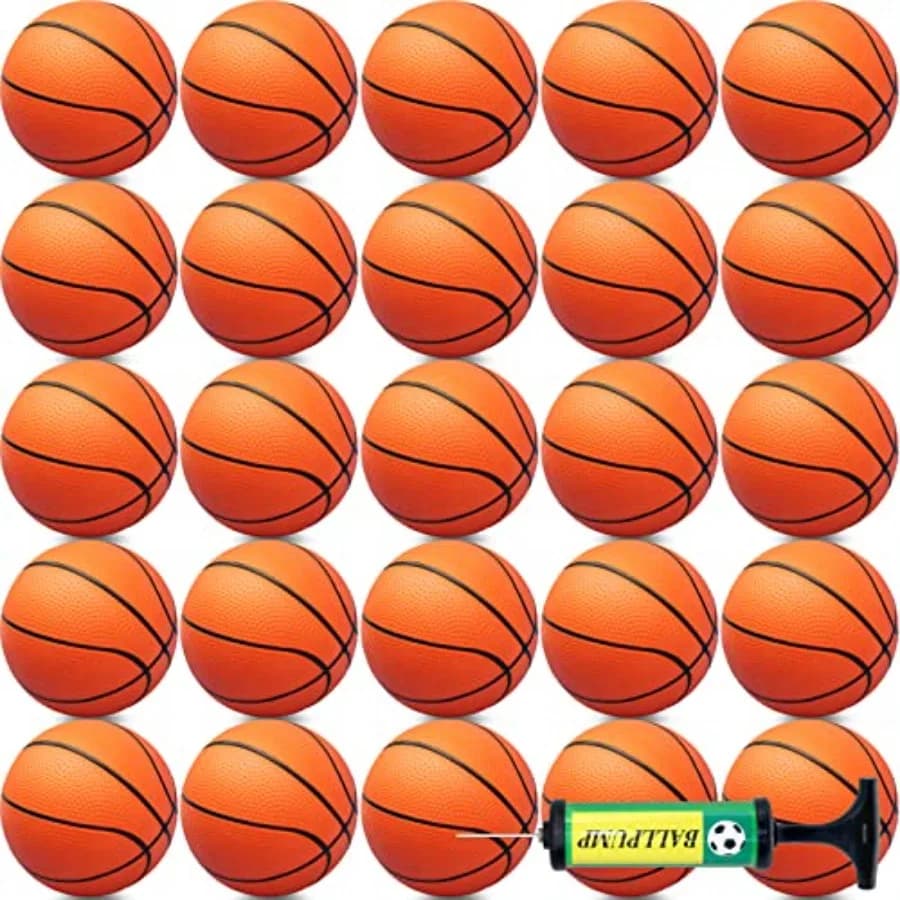 Set Mini Basket da 2 Pezzi con Palloni Piccoli e Pompa per Giochi da Appendere alla Porta, in PVC, per Interni ed Esterni, Piscina e Spiaggia
