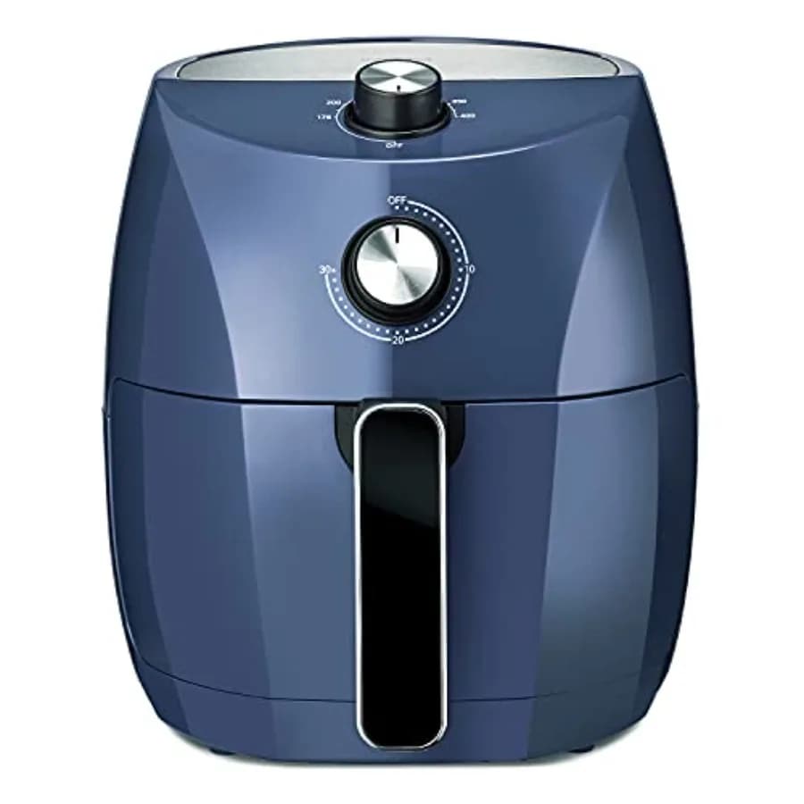 Friggitrice ad Aria Manuale da 3,7QT, Preriscaldamento Rapido, Frittura Senza Olio, Pasti Cucinati Rapidamente, Sani e Uniformemente Pronti Sempre, Antiaderente Lavabile in Lavastoviglie
