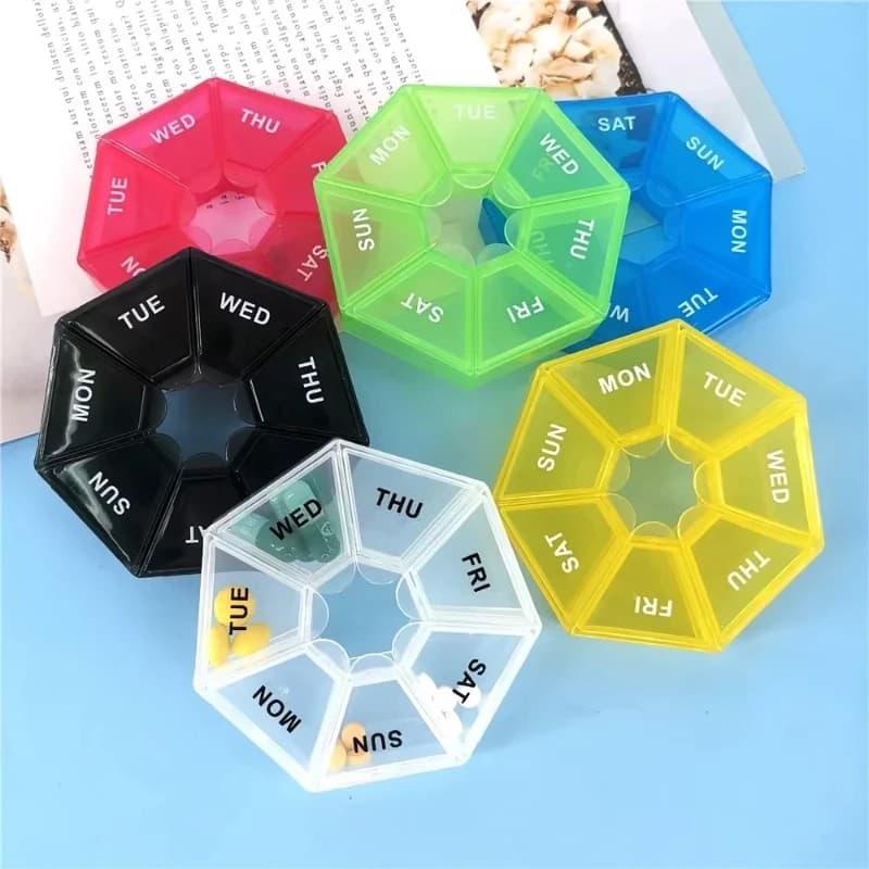 1/2/3pcs Scatola di Vitamine di Stoccaggio Ordina Tablet 7 Giorni Medicina Scatola Della Pillola Mini Rotondo Portatile Da Viaggio Titolare Organizzatore Contenitore Custodie