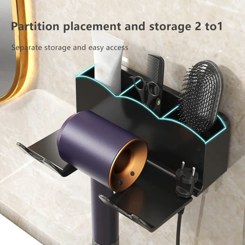Wall Dryer Cradle Straightener Hair Dryer Holder Stand Hairdryer Organizer Box Toilet Blower Holder Shelf Bathroom Accessorie