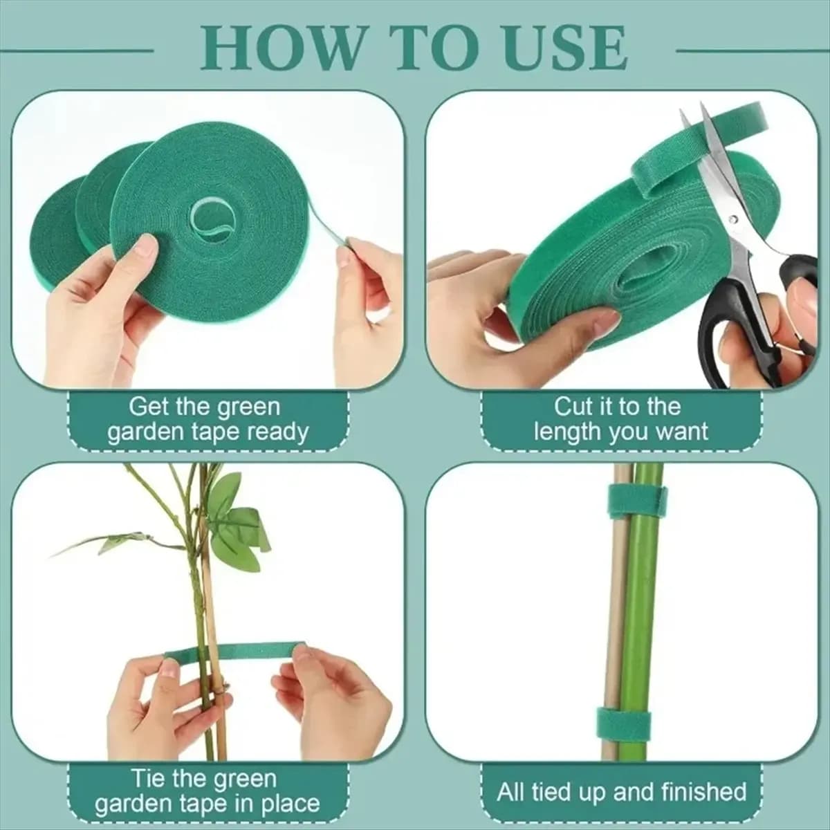(LBER) Fascette stringicavo in nylon autoadesive verdi regolabili, supporto per piante con gancio e anello, nastro da giardino riutilizzabile, strisce di fissaggio
