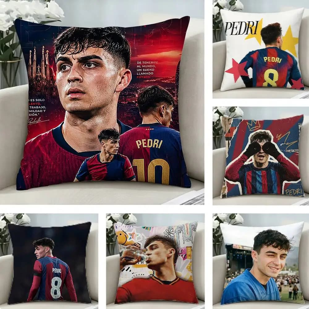 P-Pedri Spain Soccer Federa per cuscino con motivo stampato per la copertura del cuscino del divano del soggiorno