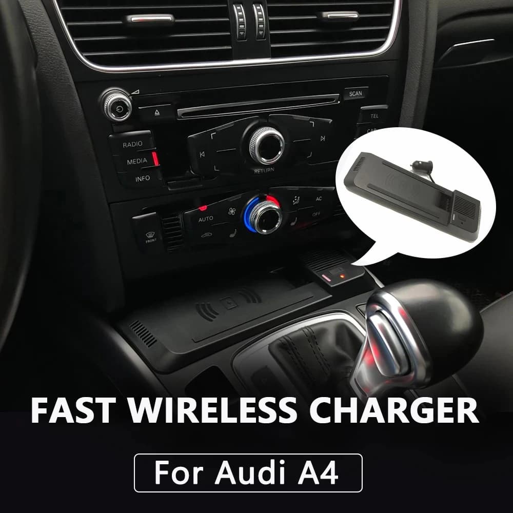Pad di ricarica wireless per Audi A4 B8 B9 A4 Allroad A5 S5 RS5 Q5 SQ5 caricabatterie rapido per telefono supporto mobile console centrale usb