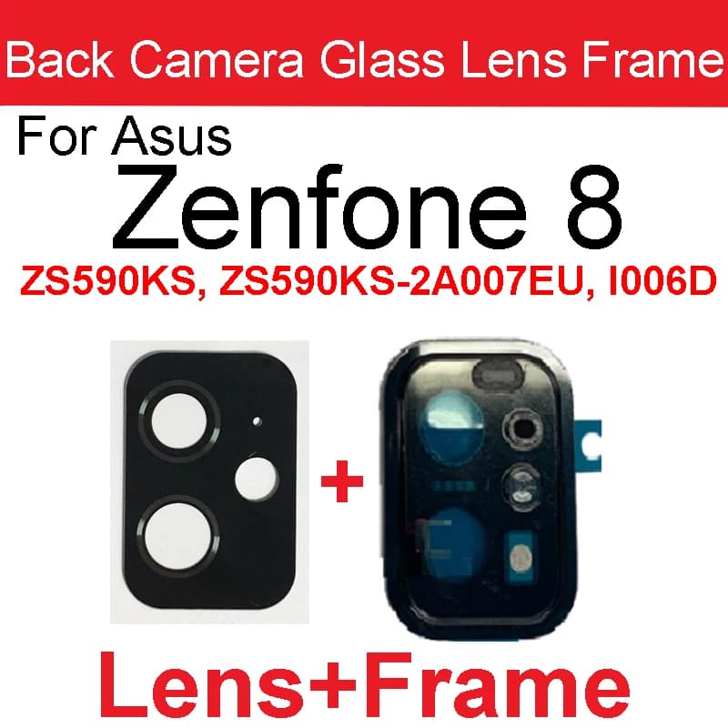 Glass frame for rear camera lens for Asus Zenfone 8 ZS590KS Spare parts for back camera lens holder