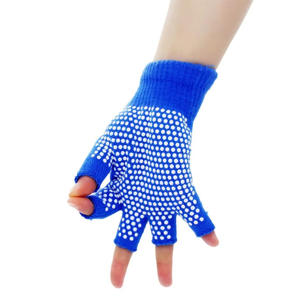 Guanti da Yoga Senza Dita Antiscivolo in Morbido Cotone Lavorato a Maglia, Mezze Dita, per Palestra, Esercizio, Pilates, Ciclismo, Traspiranti e Comodi
