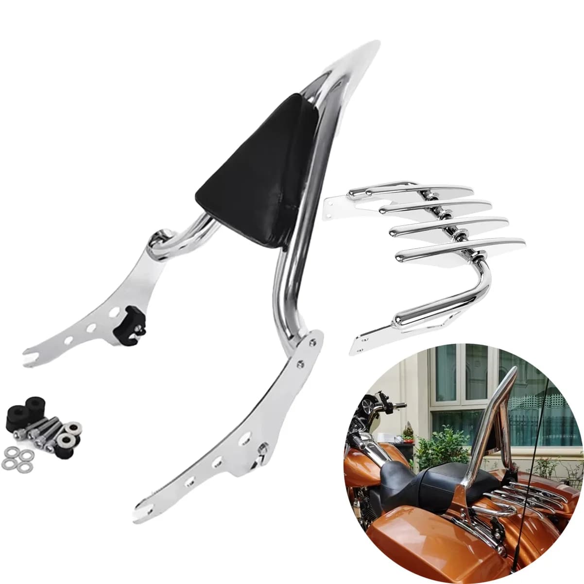 Accessori per Moto Harley Softail 2018-2025 Sport Glide Low Rider, Schienale Passeggero con Portapacchi