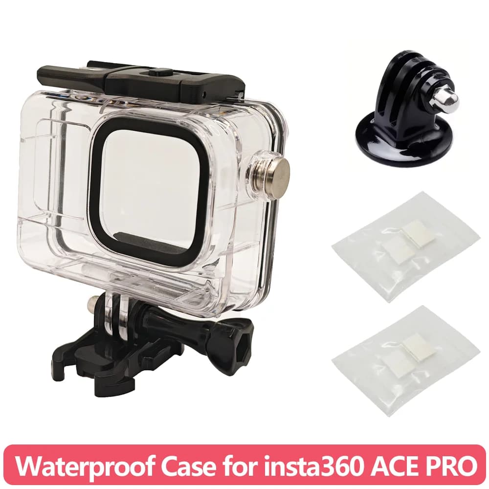Protective cover for dive Waterproof housing with tripod adapter and 2-pack anti-fog inserts for action camera Insta360 Ace Pro