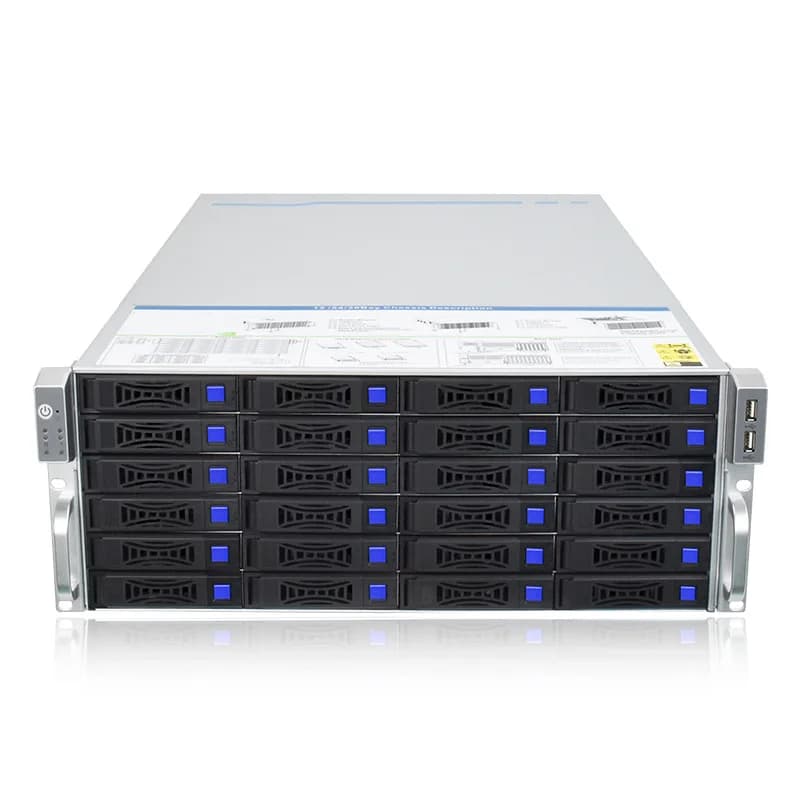 4U Rackmount Server Chassis, 24 Hot-Swap HDD Bays, NAS Multi Hard Drive Storage for IPFS and Batch Data Application