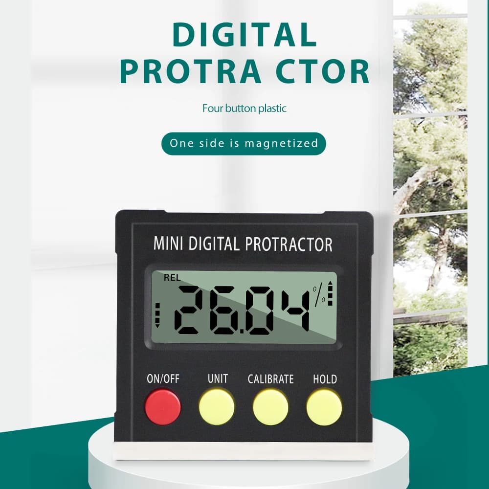 Mini goniometro digitale con misuratore di angolo panoramico 360 ° Strumenti di misurazione della base magnetica con inclinometro a scatola di livello elettronica