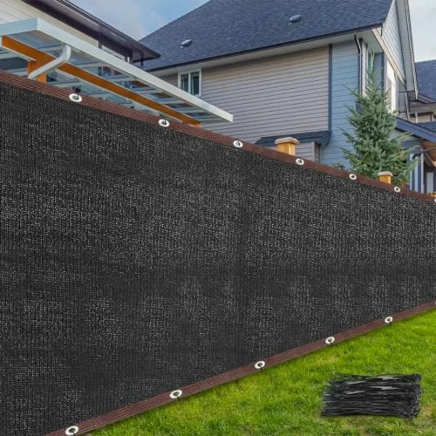 Windyun Schermo Frangivento e per la Privacy 3 x 100Ft Nero 150 GSM 88% di Blocco con 100 Fascette a Zip per Cavi, Resistente per Uso Commerciale