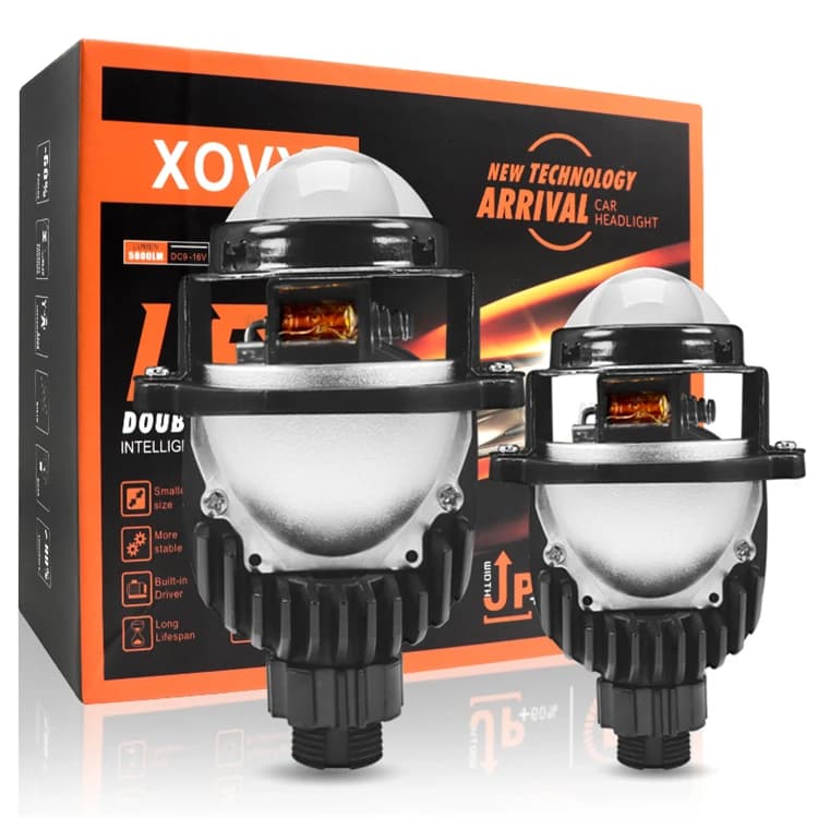 Faro a LED per auto con lente proiettore, mini lampadina senza perdita di efficienza, a doppio diodo, da 1.5, 2 e 2.5 pollici