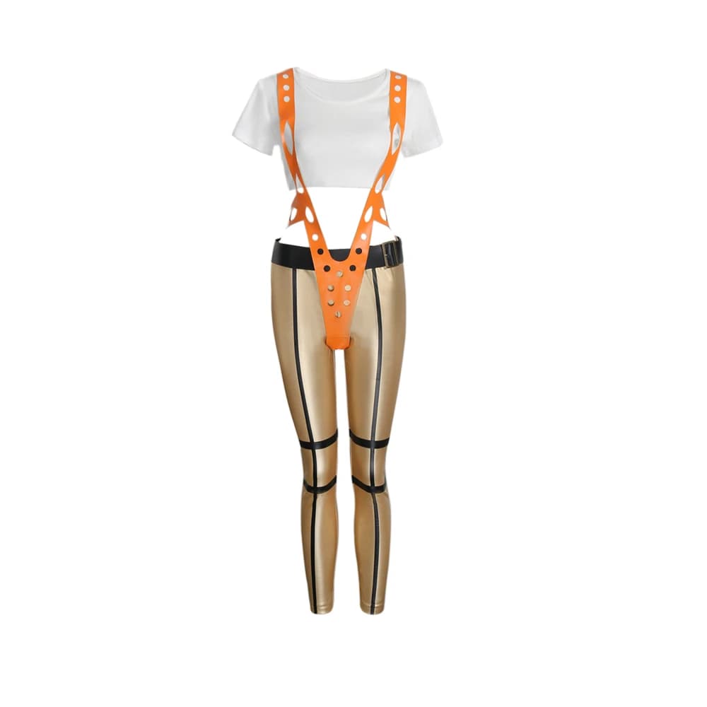 2026 new Sexy Skinny Pants Short T-Shirt Body Suit for Women The Fifth Element Leeloo Cosplay Costume Halloween Cosplay Outfits