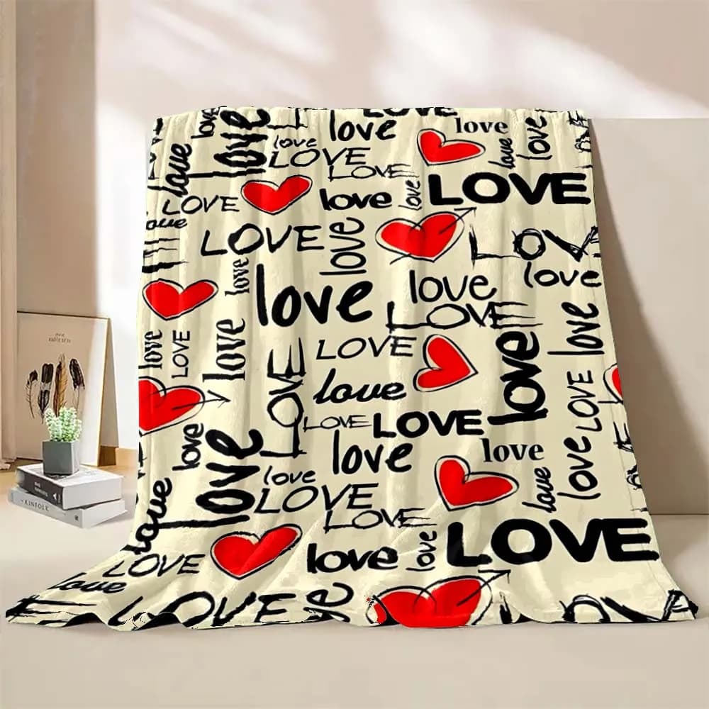 6 dimensioni Love You Letters Coperta stampata Calda morbida e confortevole Coperta da viaggio per la casa Divano Biancheria da letto Coperta Regali d'amore