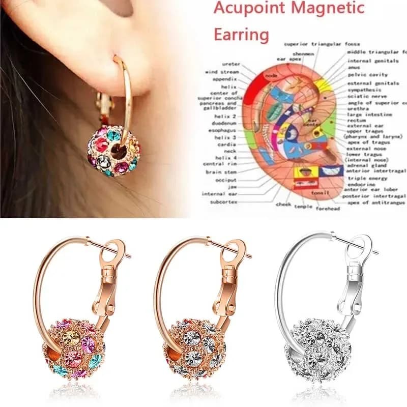 1 paio di orecchini magnetici dimagranti per perdere peso massaggio rilassante del corpo orecchini sottili patch gioielli sanitari ragazze donne miglior regalo