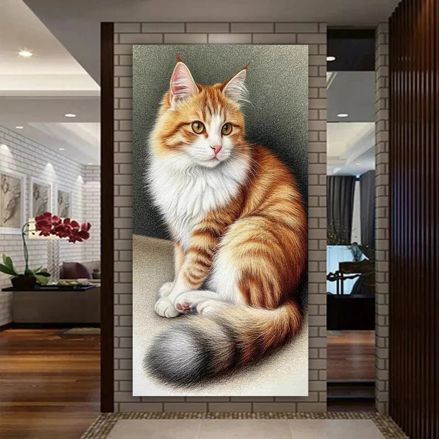 Big Cat Picture Large Size Diy Diamond Painting Animals Full Mosaic Embroidery Kits Jewelry Cross Stitch Handmade Art Collage