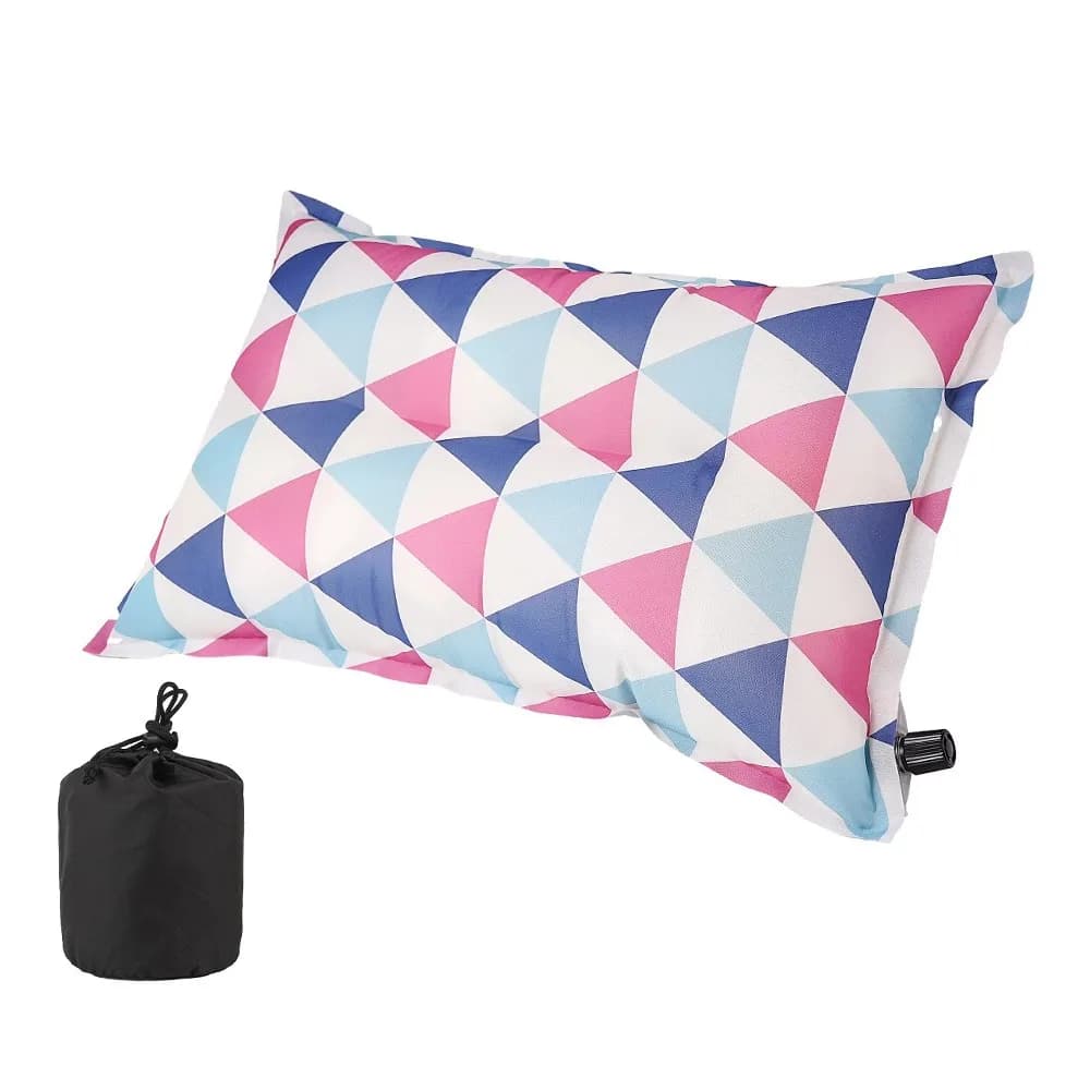 Cuscino da Viaggio Gonfiabile Automatico Stile Etnico, Cuscino Pieghevole da Campeggio Leggero e Confortevole per Ufficio e Pisolino