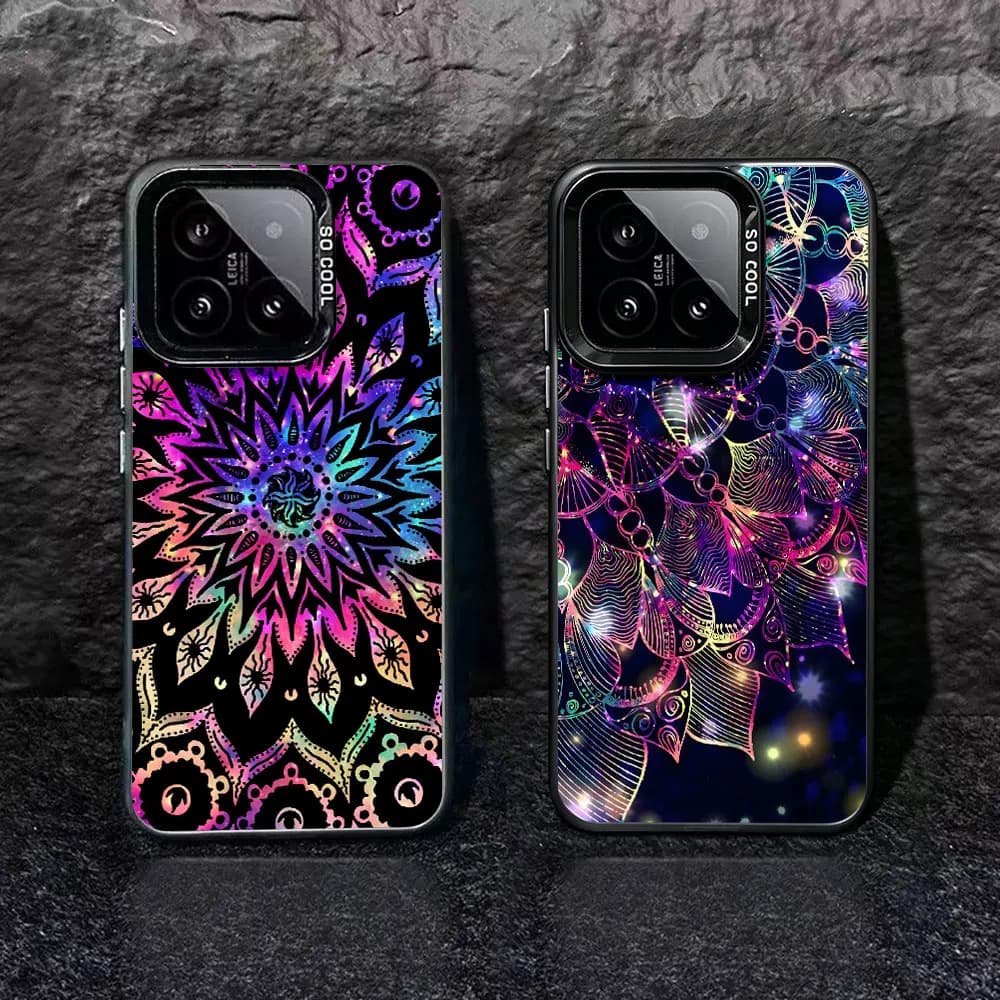 Shockproof Case For Xiaomi 14T Mi 11 Lite 5G NE 12 12T 13T 13 Pro 14 Black Phone Shell Cover Colorful Dream Catcher Watercolor