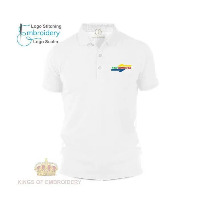 Polo Classic T Shirt logo Embroidery Sulam KTM Komuter Train Keretapi FF6