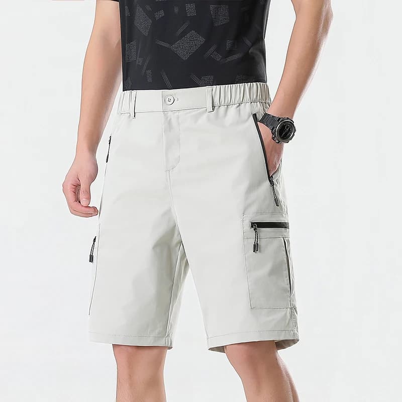 Pantaloncini Cargo da Uomo con Tasche con Zip, Asciugatura Rapida, per Arrampicata e Jogging, Vita Elastica, Abbigliamento Sportivo Estivo