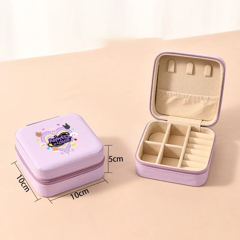 ATEEZ Female Jewelry Box Mini Jewelry Storage Box K-pop Man Groups Print Trinket Case Cute Jewelrys Organizer Birthday Gift New