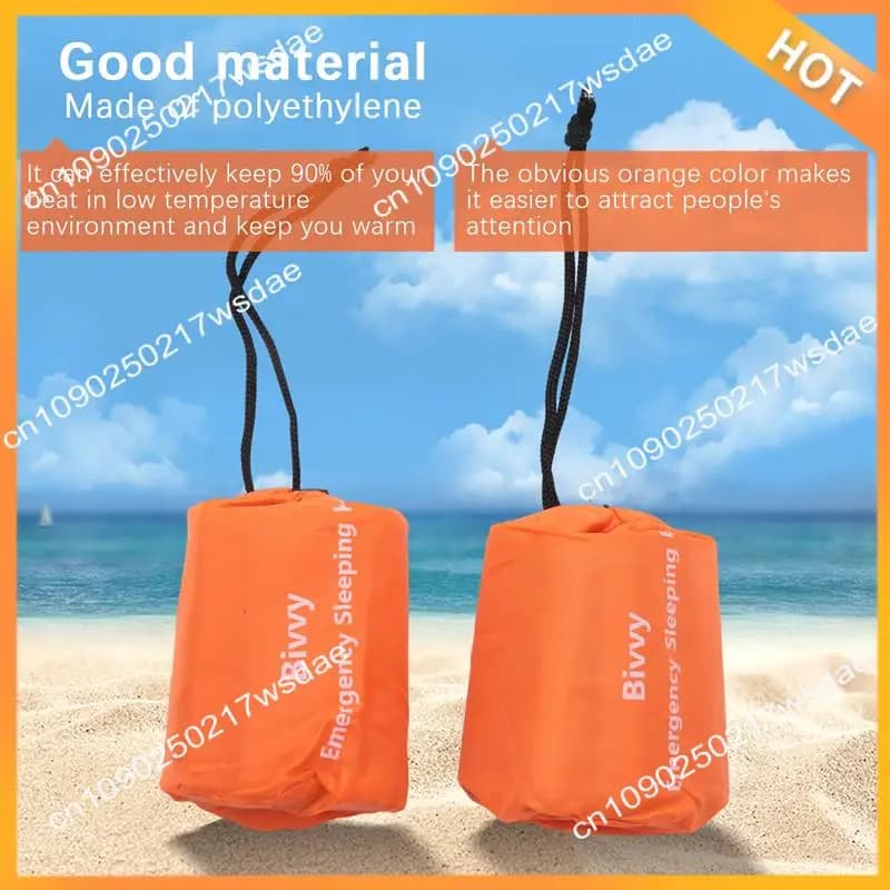 X08A Waterproof Thermal Survival Cover for 2-piece emergency sleeping bag for outdoor camping trips
