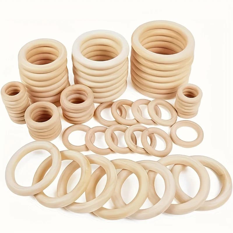Natural Wooden Loop Rings 3 Sizes for DIY Crafts Macrame Jewelry Making and Educational Toys Wood Craft Unfinished Wood Wooden