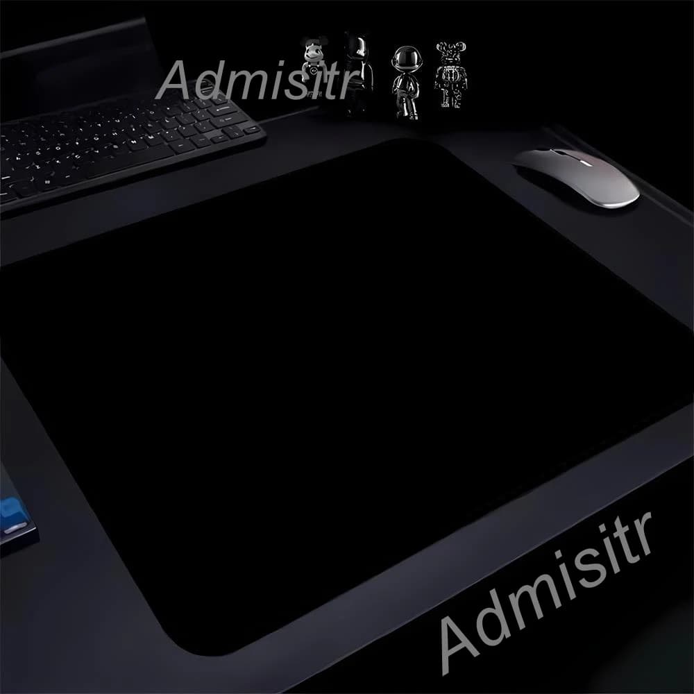 Tappetino per Mouse Grande 45X40 Nero, Semplice Tappetino per Tastiera da Ufficio, Mousepad XL in Gomma Naturale Pura per PC e Gamer