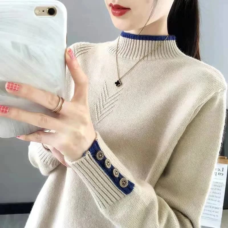 Maglioni dolcevita da donna basic Versione coreana nuovo maglione lavorato a maglia Autunno Inverno Top Slim Pullover da donna Maglione morbido e caldo