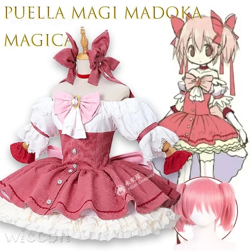 Disfraz AMagi Madoka Magica Kaname Madoka Cosplay Anime Puella Women Sweet Dress Halloween Costume Fantasy Disfraces Adult