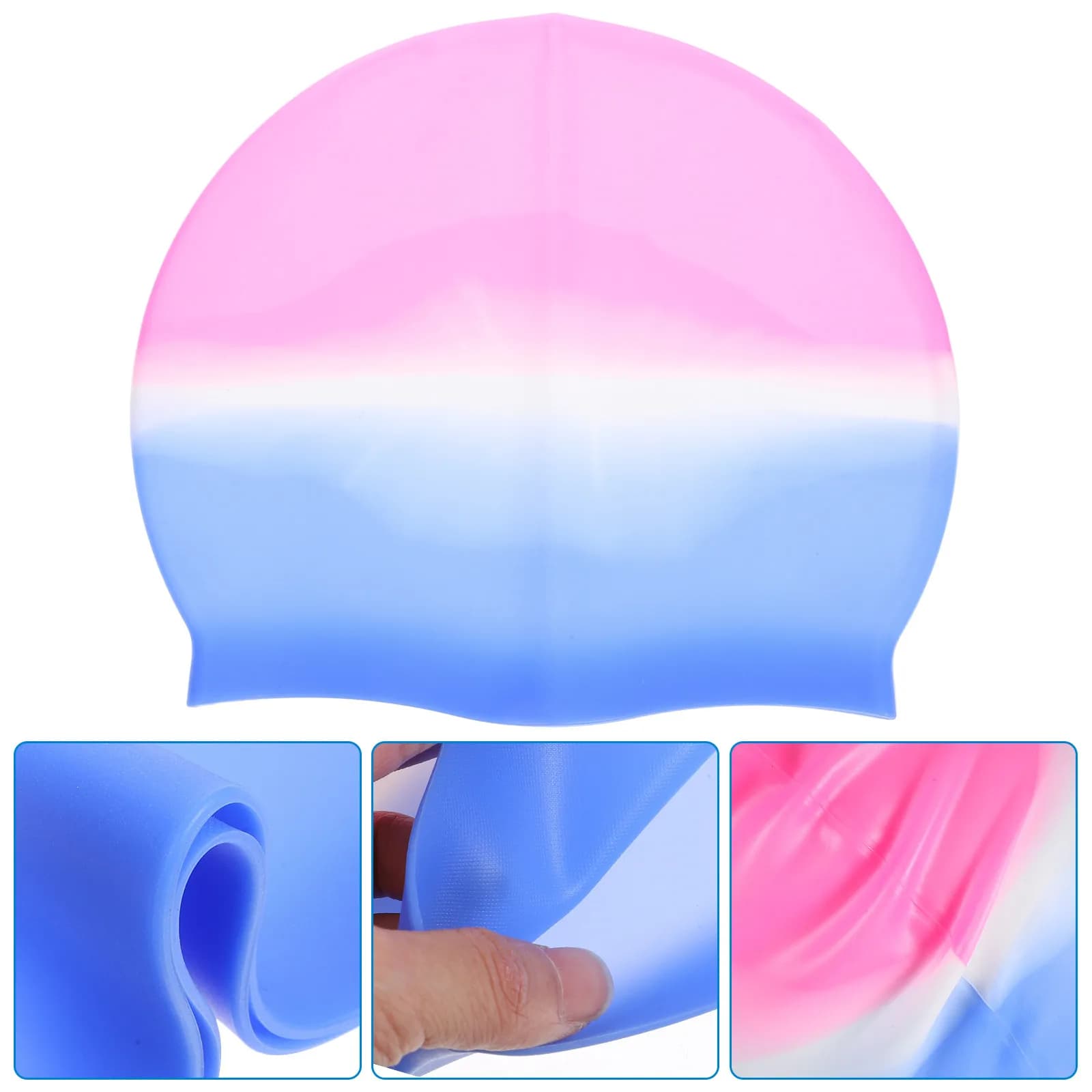Cuffia da Nuoto Antiscivolo in Silicone, Protezione per Capelli, Unisex, per Uomo e Donna