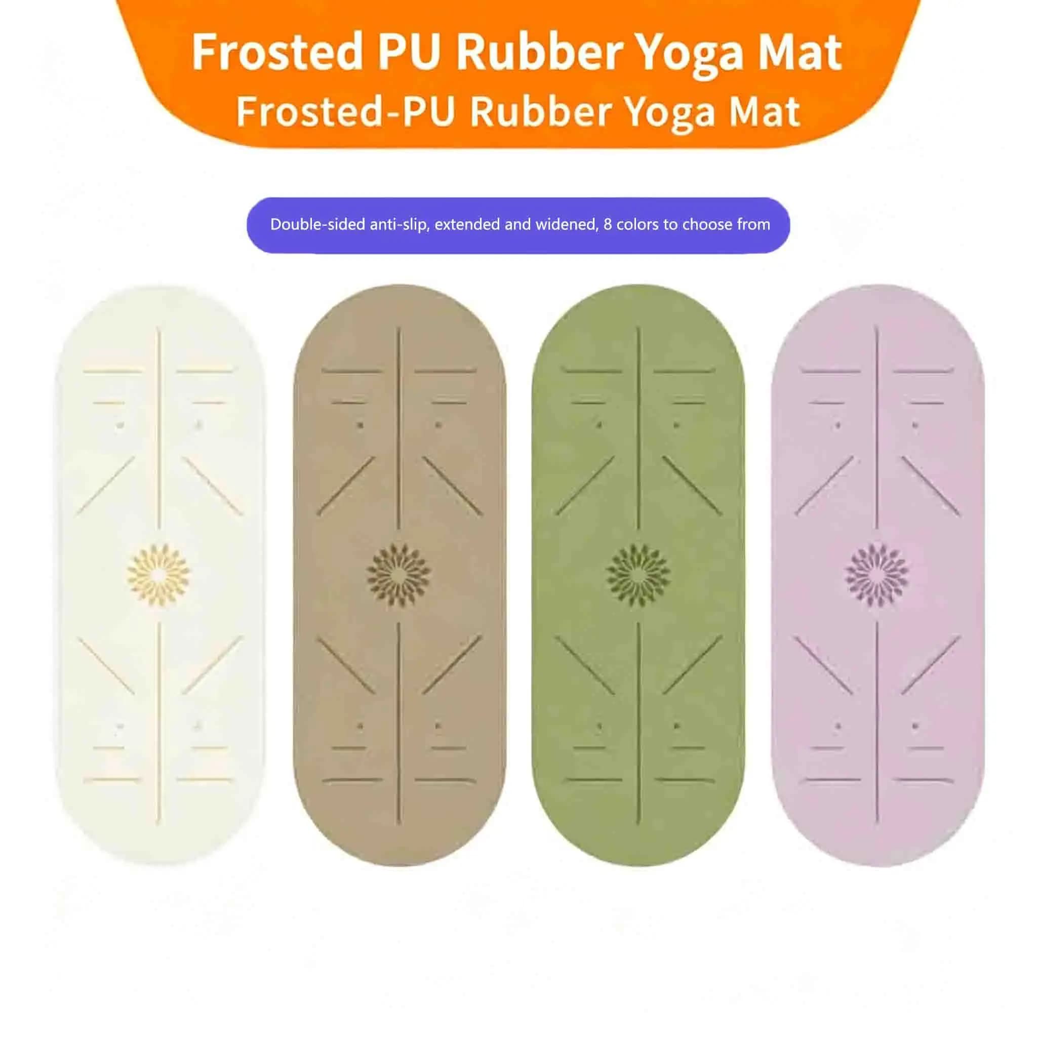 Customizable Yoga Mat in PU Rubber, Anti-slip on both sides, Suction absorbent, with Alignment Lines, 8 Optional Colors for Yoga and Pilates