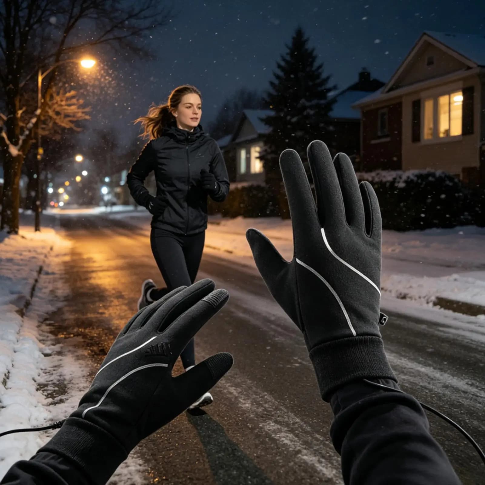 Cycling Gloves For Men Men Waterproof Warm Touchscreen Elastic Cuff Cold Weather Bike Riding Gloves For Women Motorcycle Scooter